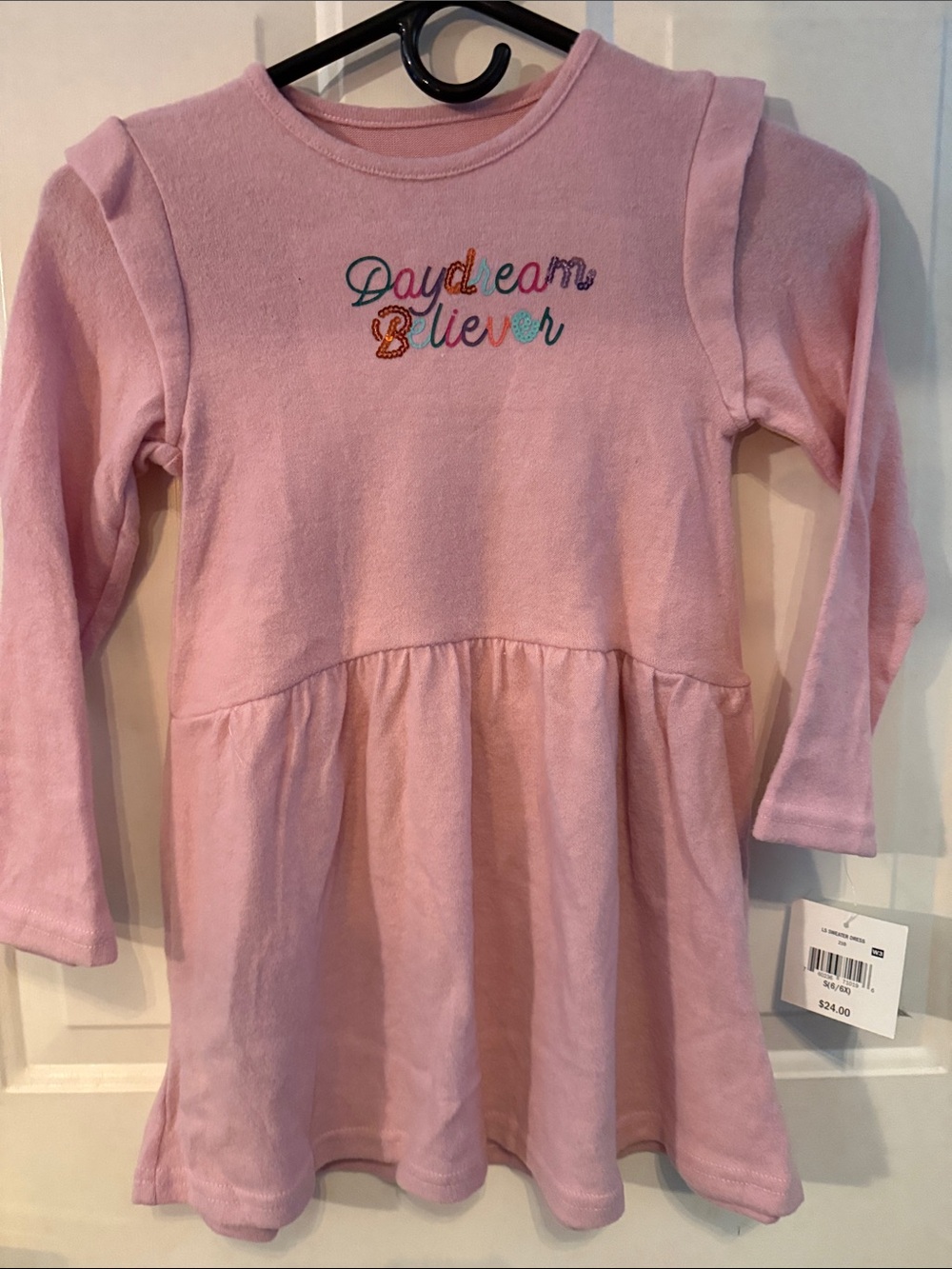 Falls Creek Pink "Daydream Believer" Long Sleeve Casual Dress